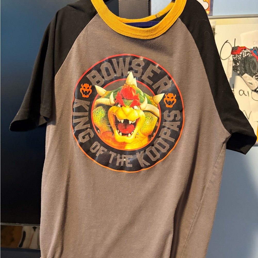 Kids Bowser Graphic T-Shirt - Gray & Black